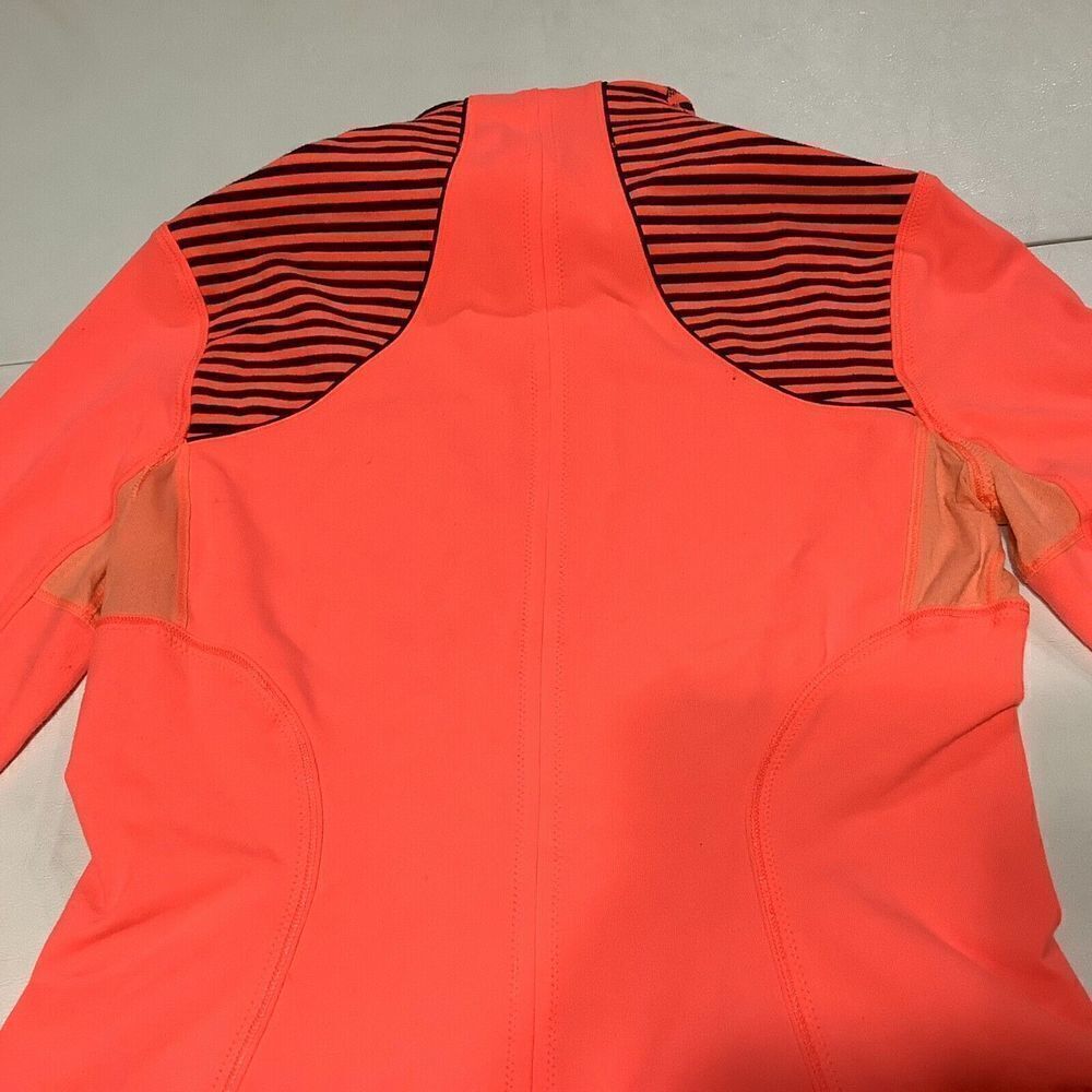 Women's Lululemon Forme Neon Full Zip Stripe Jacket Size 6 Orange Coral - Picture 5 of 9